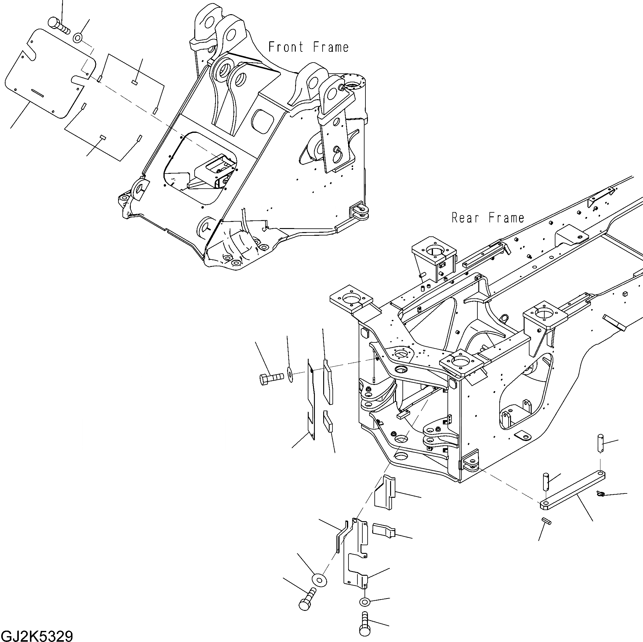 Схема запчастей Komatsu WA430-6E0 - БЛОКИР. ШАНГА И КРЫШКА(ПЕРЕДН. КРЫШКАAND HINGE COVER) ( СЕКЦ.) J ОСНОВНАЯ РАМА И ЕЕ ЧАСТИ