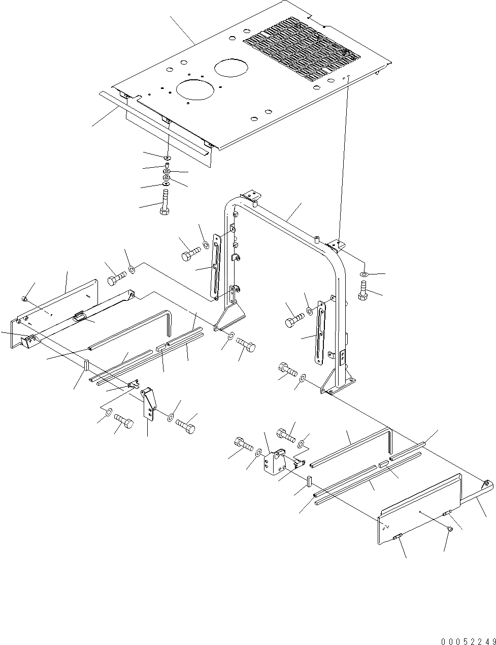 Схема запчастей Komatsu WA430-6E0 - КАПОТ (COVER) (/) M ЧАСТИ КОРПУСА