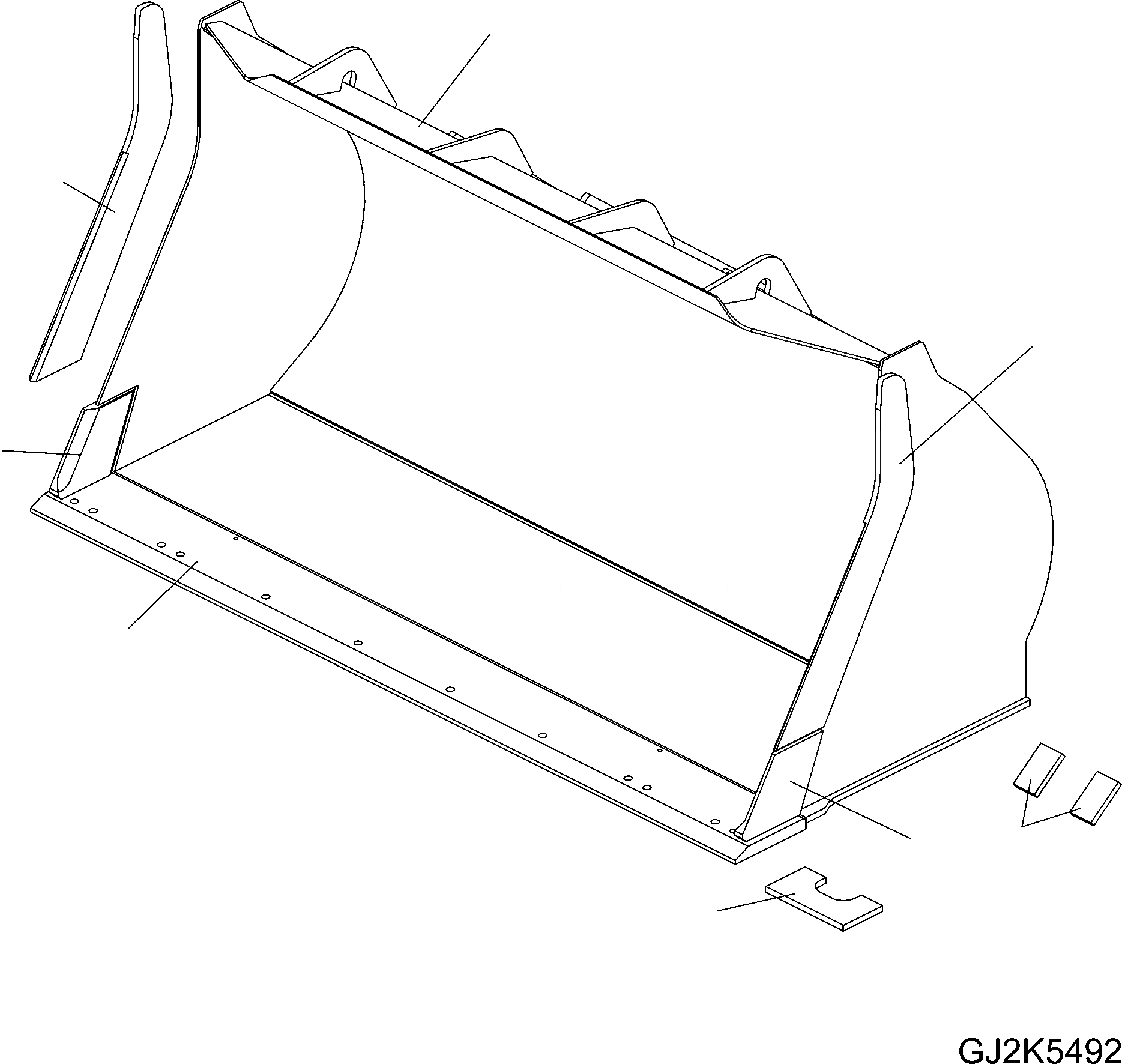 Схема запчастей Komatsu WA430-6E0 - КОВШ .CBM (БЕЗ TEETH) (ТИП A) T РАБОЧЕЕ ОБОРУДОВАНИЕ