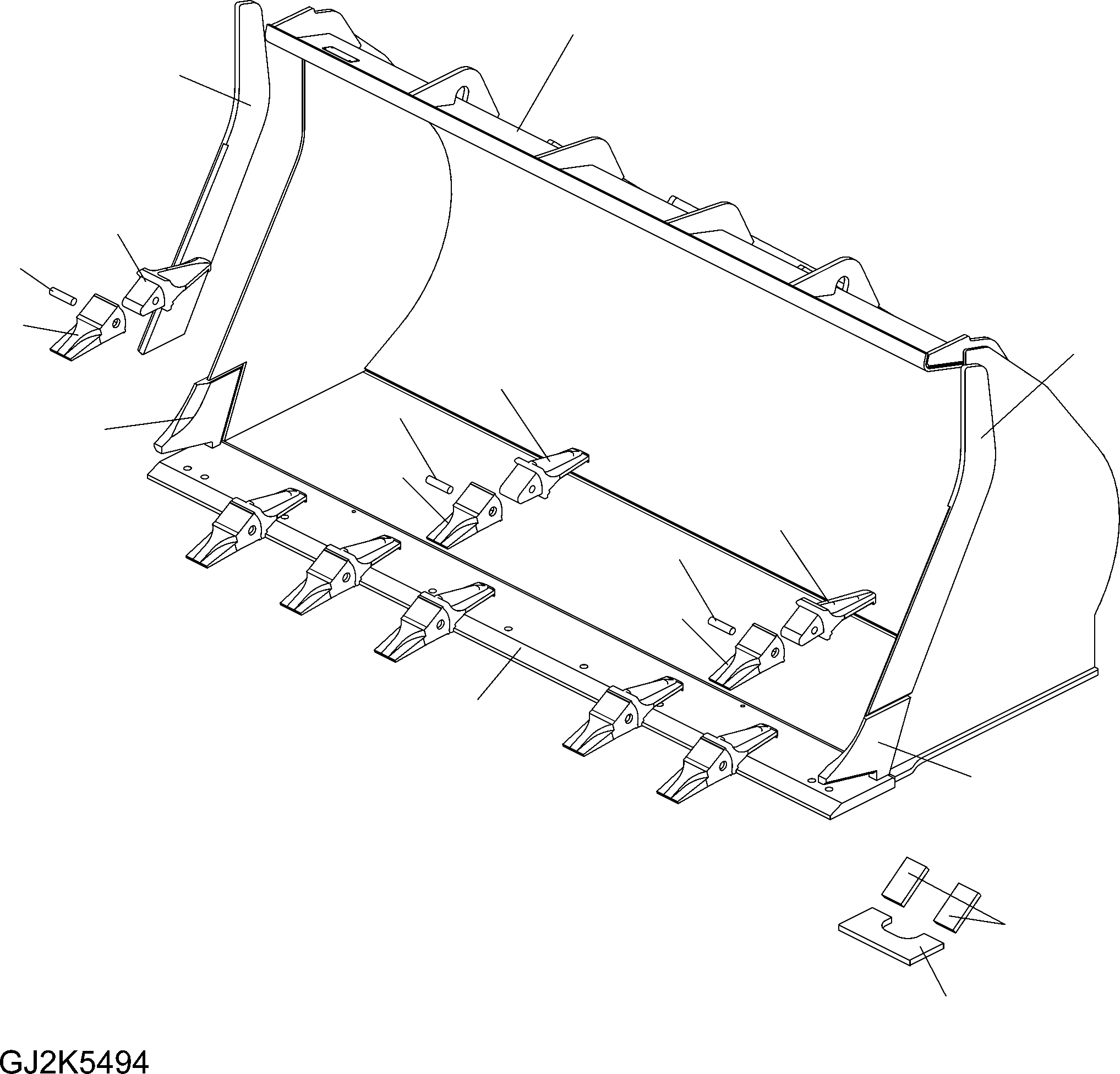 Схема запчастей Komatsu WA430-6E0 - КОВШ .CBM (С TEETH) (ТИП A) T РАБОЧЕЕ ОБОРУДОВАНИЕ