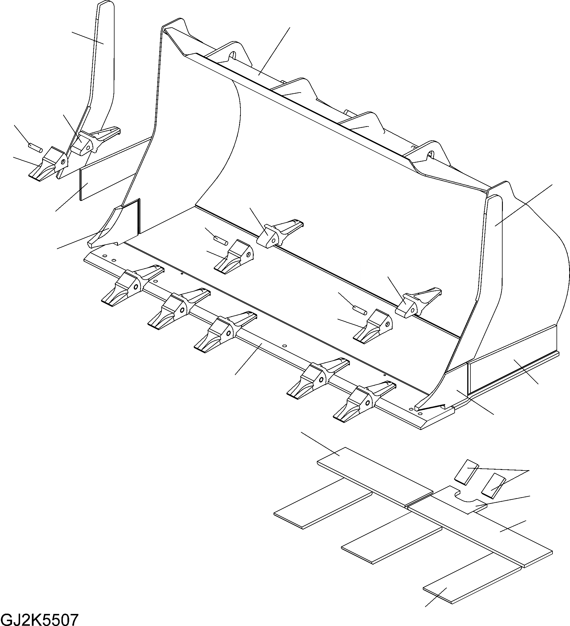 Схема запчастей Komatsu WA430-6E0 - HD-КОВШ .CBM (С TEETH) (ТИП D) T РАБОЧЕЕ ОБОРУДОВАНИЕ