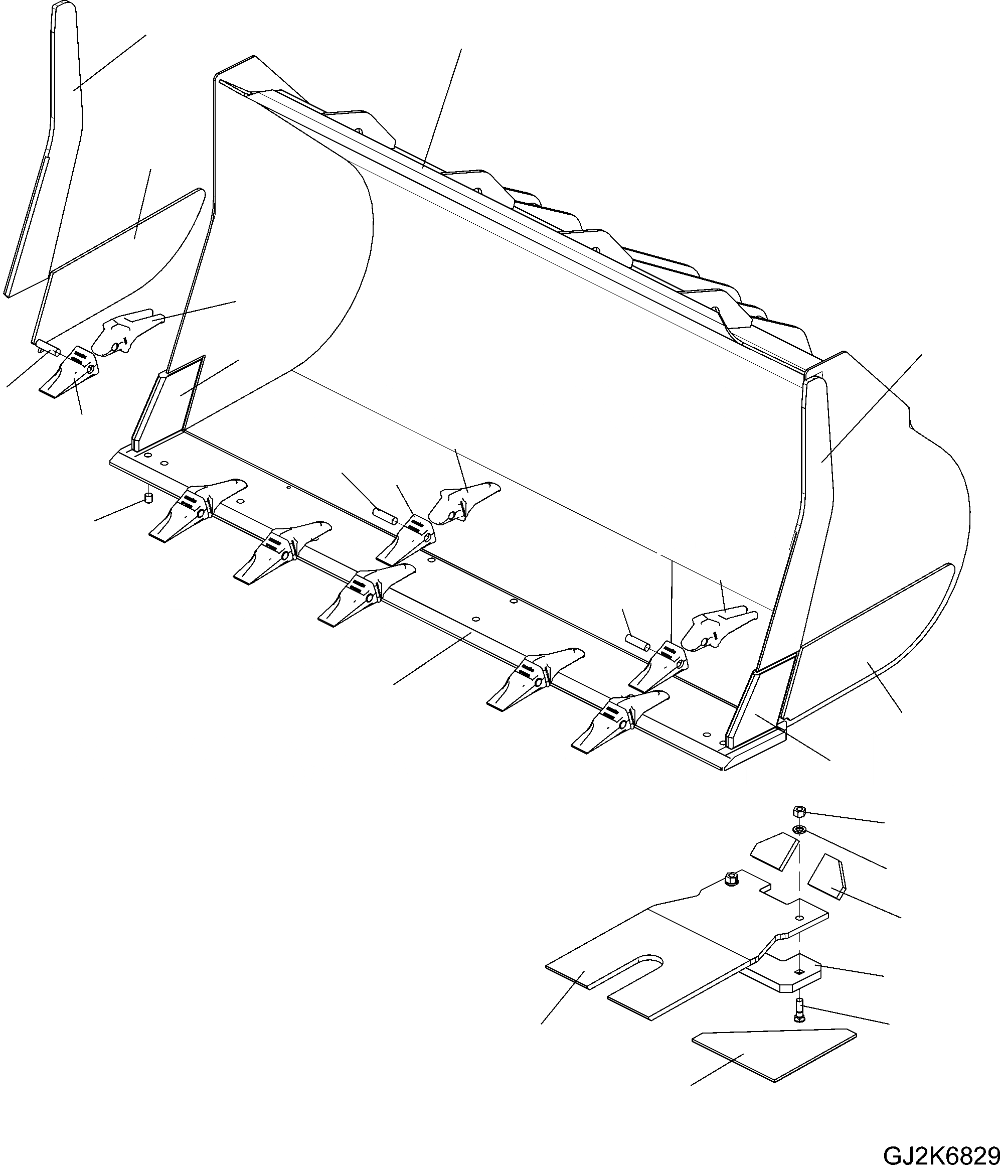 Схема запчастей Komatsu WA430-6E0 - КОВШ .CBM (С TEETH) (ТИП C-RF) T РАБОЧЕЕ ОБОРУДОВАНИЕ