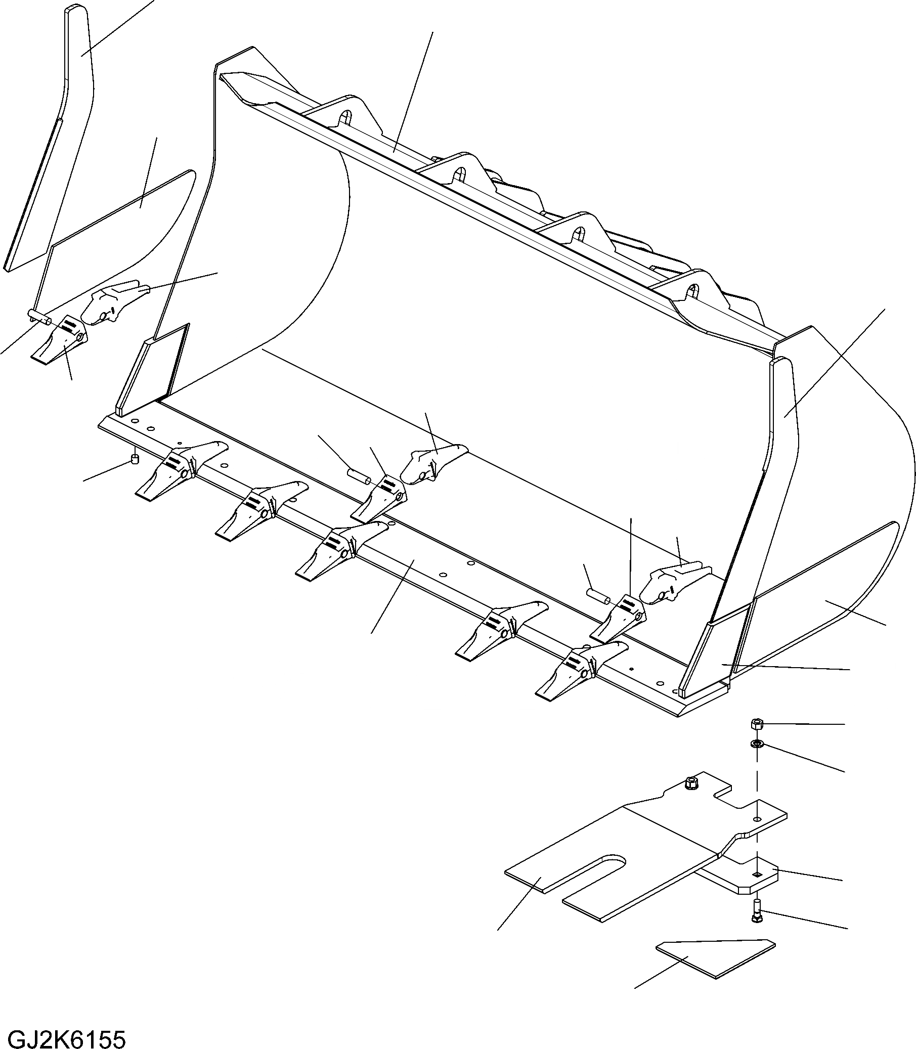 Схема запчастей Komatsu WA430-6E0 - БЫСТРОСЪЕМН. МЕХ-М КОВШ .CBM (С TEETH) (ТИП CB-RF) T РАБОЧЕЕ ОБОРУДОВАНИЕ