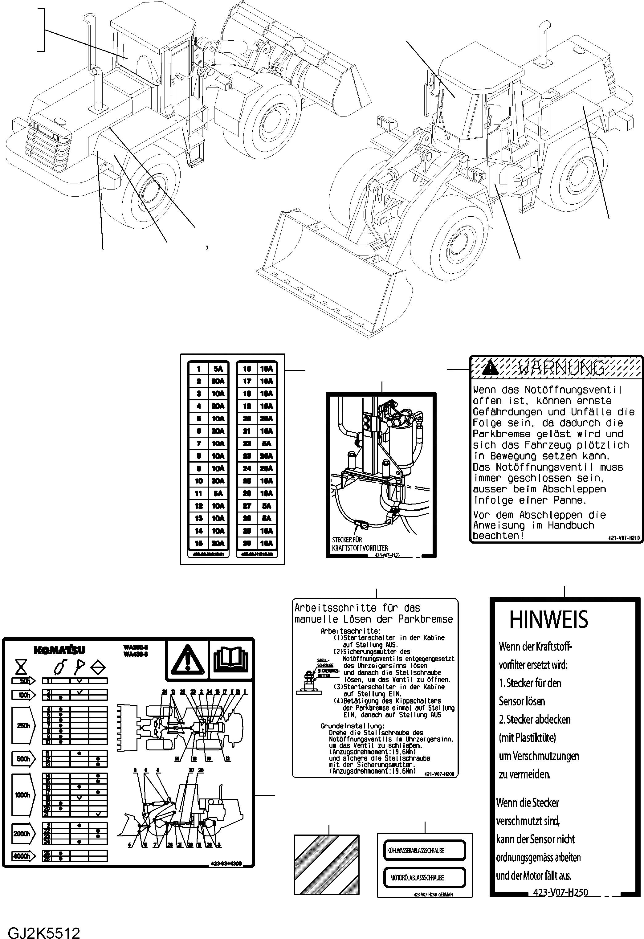 Схема запчастей Komatsu WA430-6E0 - ТАБЛИЧКИ (ПОРТУГАЛ.) U МАРКИРОВКА