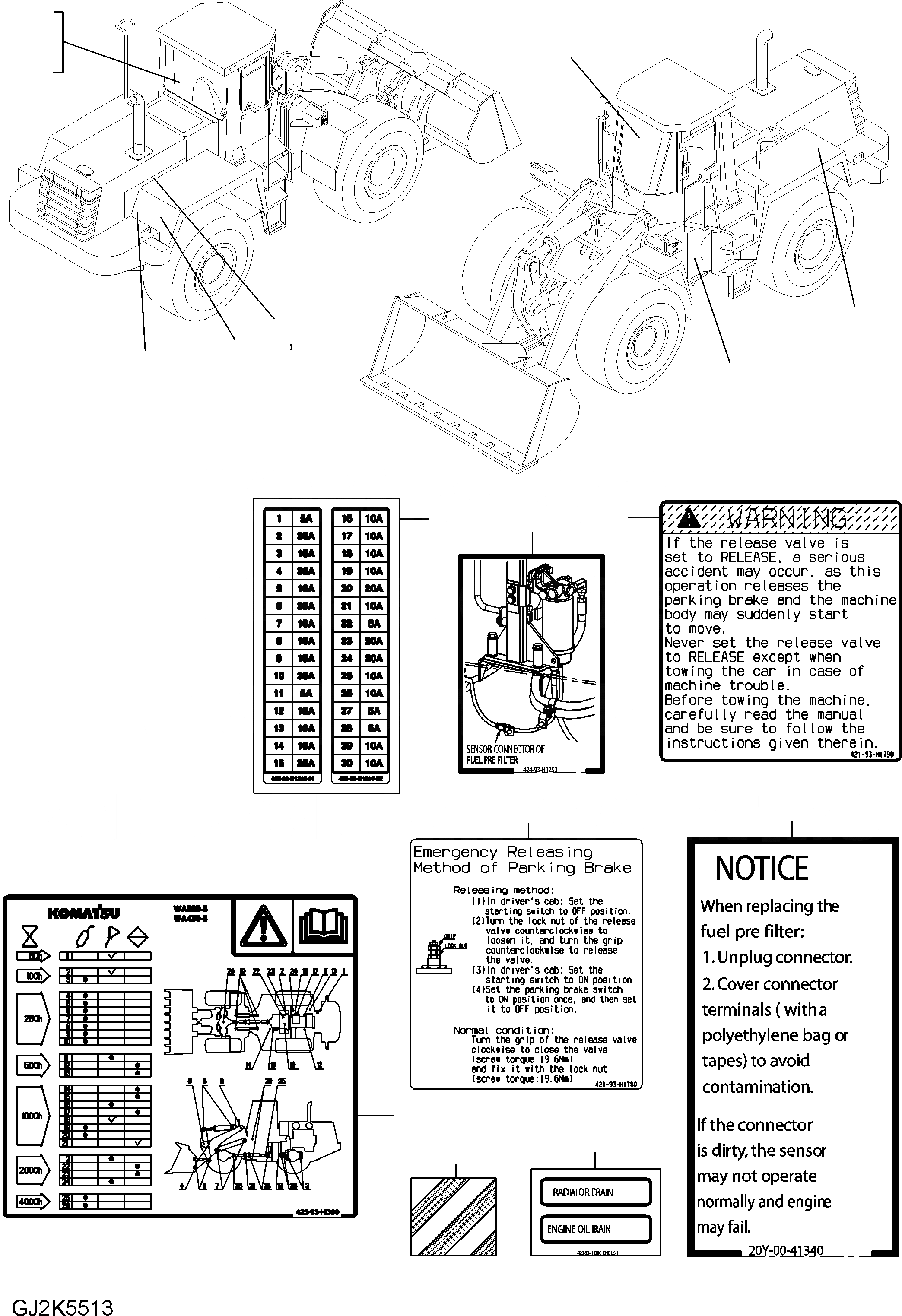 Схема запчастей Komatsu WA430-6E0 - ТАБЛИЧКИ (ROMANIA) U МАРКИРОВКА