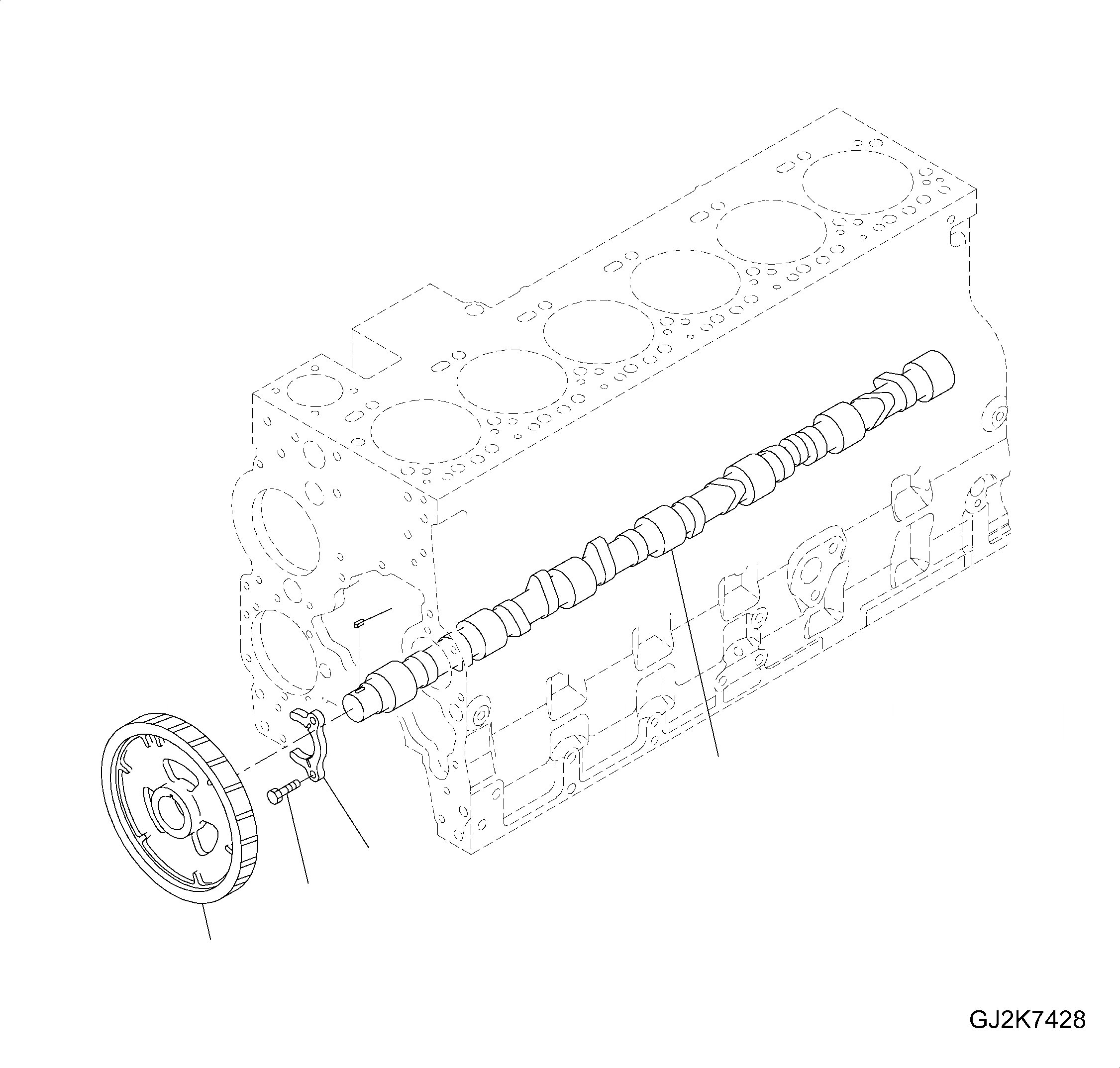 Схема запчастей Komatsu WA430-6 - РАСПРЕДВАЛ AA ДВИГАТЕЛЬ