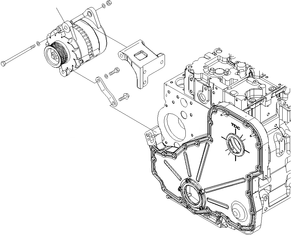 Схема запчастей Komatsu WA430-6 - ГЕНЕРАТОР (A) AA ДВИГАТЕЛЬ