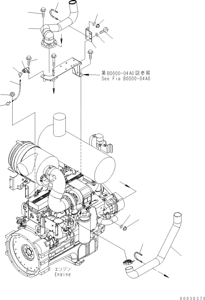 Схема запчастей Komatsu WA430-6 - ДВИГАТЕЛЬ (ВОЗД. PIPE И ВЫКЛЮЧАТЕЛЬ ПОДОГРЕВАТЕЛЯ) B КОМПОНЕНТЫ ДВИГАТЕЛЯ