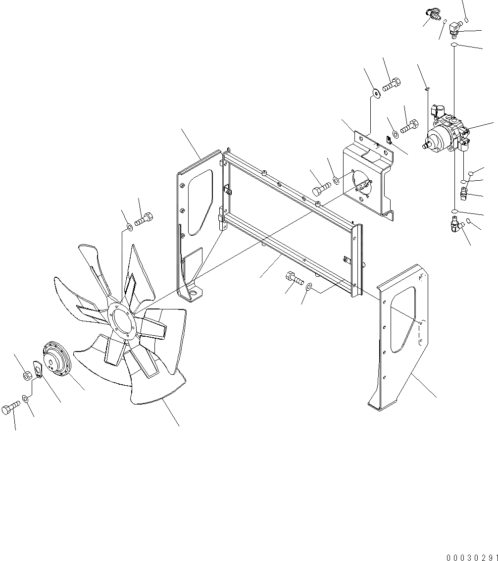 Схема запчастей Komatsu WA430-6 - РАДИАТОР (ПРИВОД ВЕНТИЛЯТОРА) C СИСТЕМА ОХЛАЖДЕНИЯ