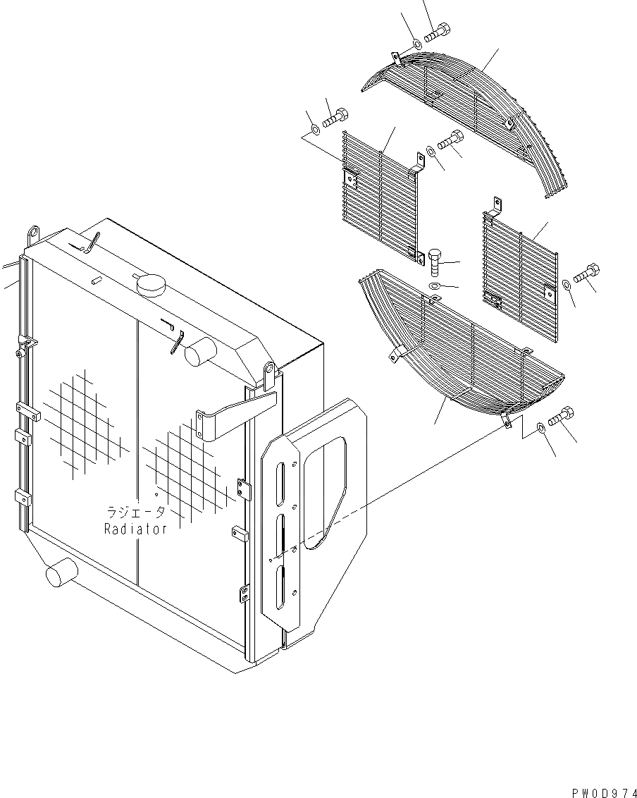Схема запчастей Komatsu WA430-6 - РАДИАТОР (ЗАЩИТА ВЕНТИЛЯТОРА) C СИСТЕМА ОХЛАЖДЕНИЯ