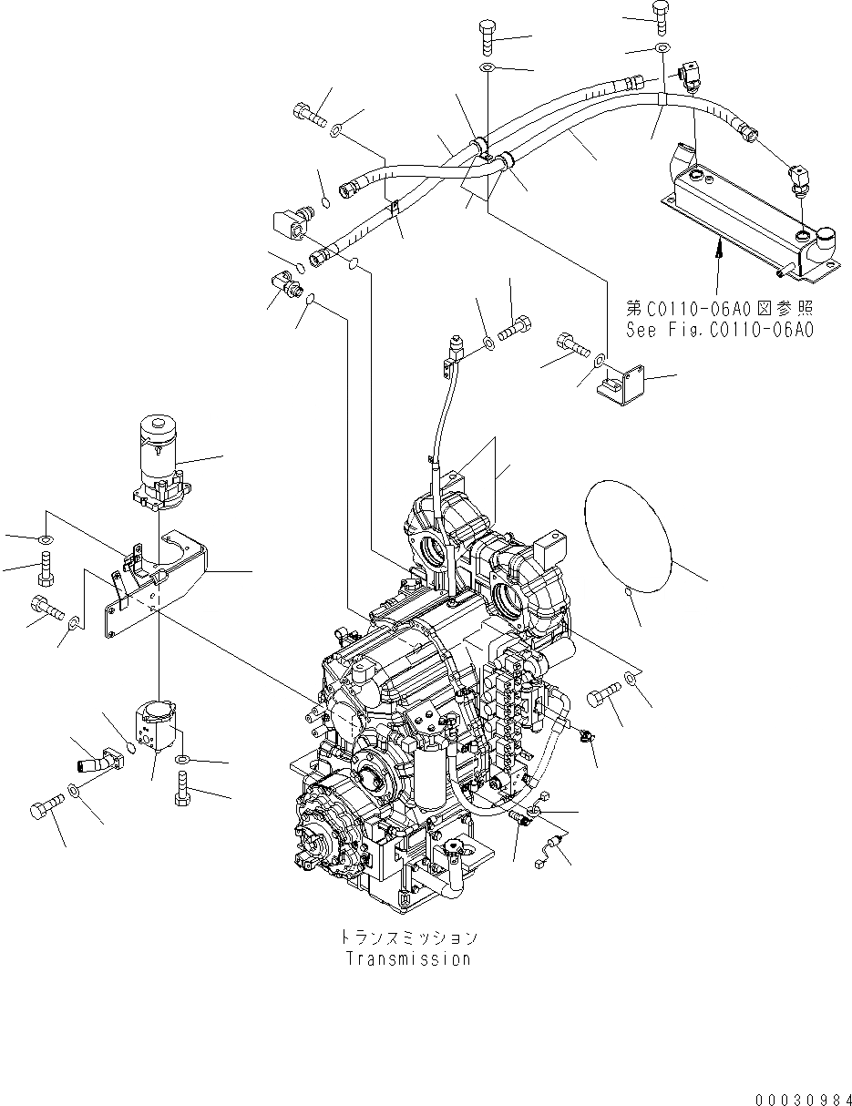 Схема запчастей Komatsu WA430-6 - ГИДРОТРАНСФОРМАТОР И ТРАНСМИССИЯ (МОНТАЖНЫЙ КАРКАС) F POWER TRANSMITTING СИСТЕМА