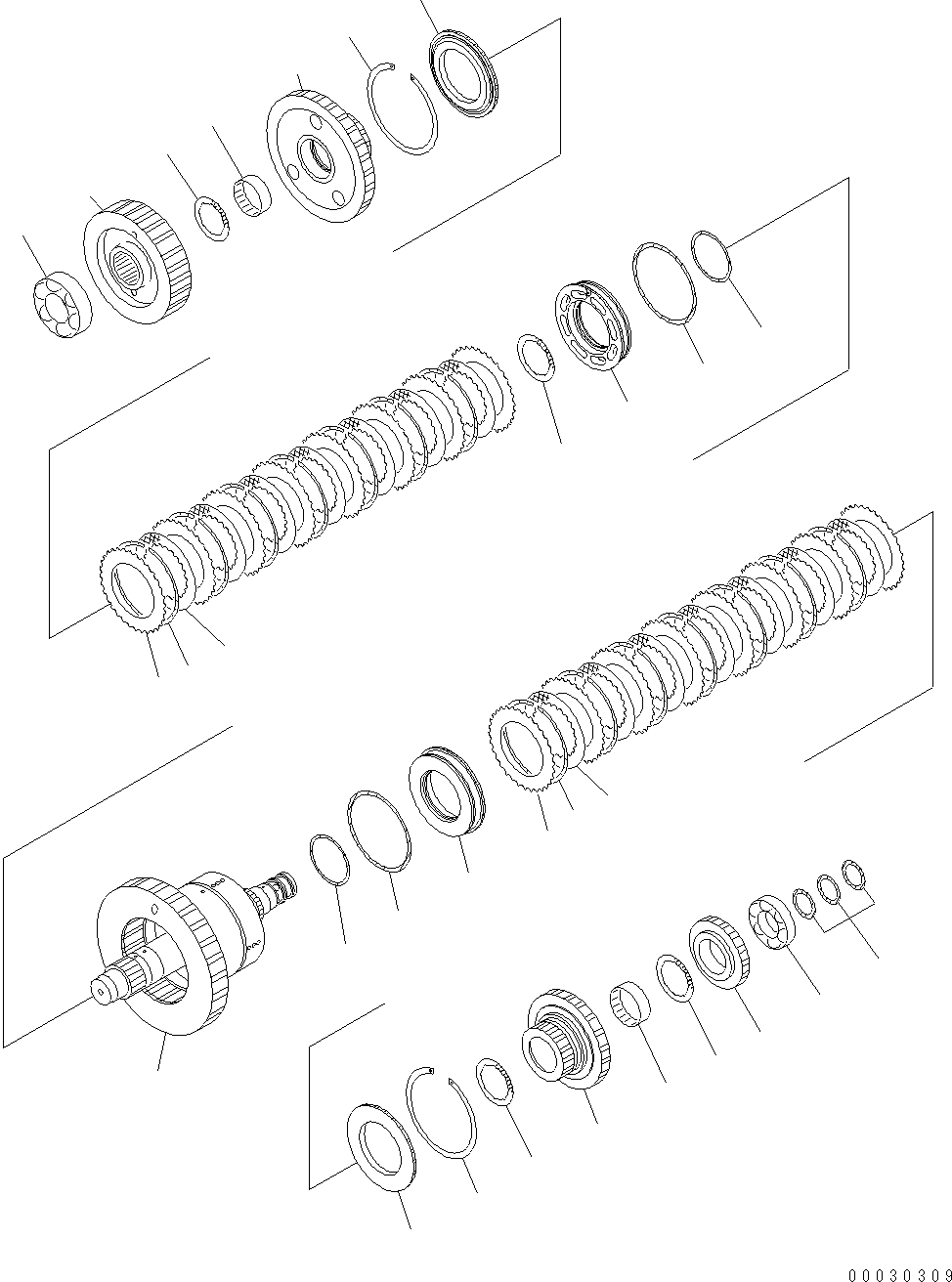 Схема запчастей Komatsu WA430-6 - ТРАНСМИССИЯ (2 И 3 МУФТА) F POWER TRANSMITTING СИСТЕМА