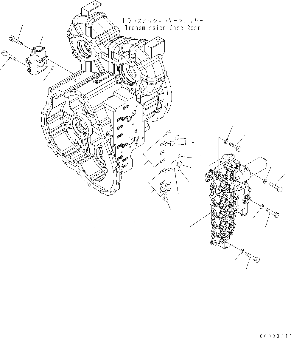 Схема запчастей Komatsu WA430-6 - ТРАНСМИССИЯ (УПРАВЛЯЮЩ. КЛАПАН И КРЕПЛЕНИЕ) F POWER TRANSMITTING СИСТЕМА