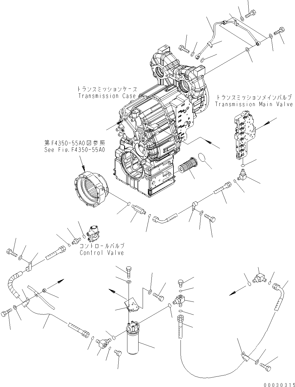 Схема запчастей Komatsu WA430-6 - ТРАНСМИССИЯ (ГИДРОЛИНИЯ ТРАНСМИССИИ) F POWER TRANSMITTING СИСТЕМА