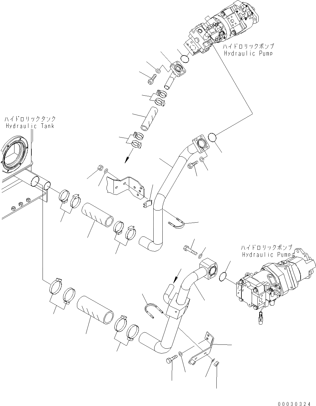 Схема запчастей Komatsu WA430-6 - ГИДР. НАСОС. (РУЛЕВ. УПРАВЛЕНИЕ И ПЕРЕКЛЮЧЕНИЕ ЛИНИЯ) H ГИДРАВЛИКА