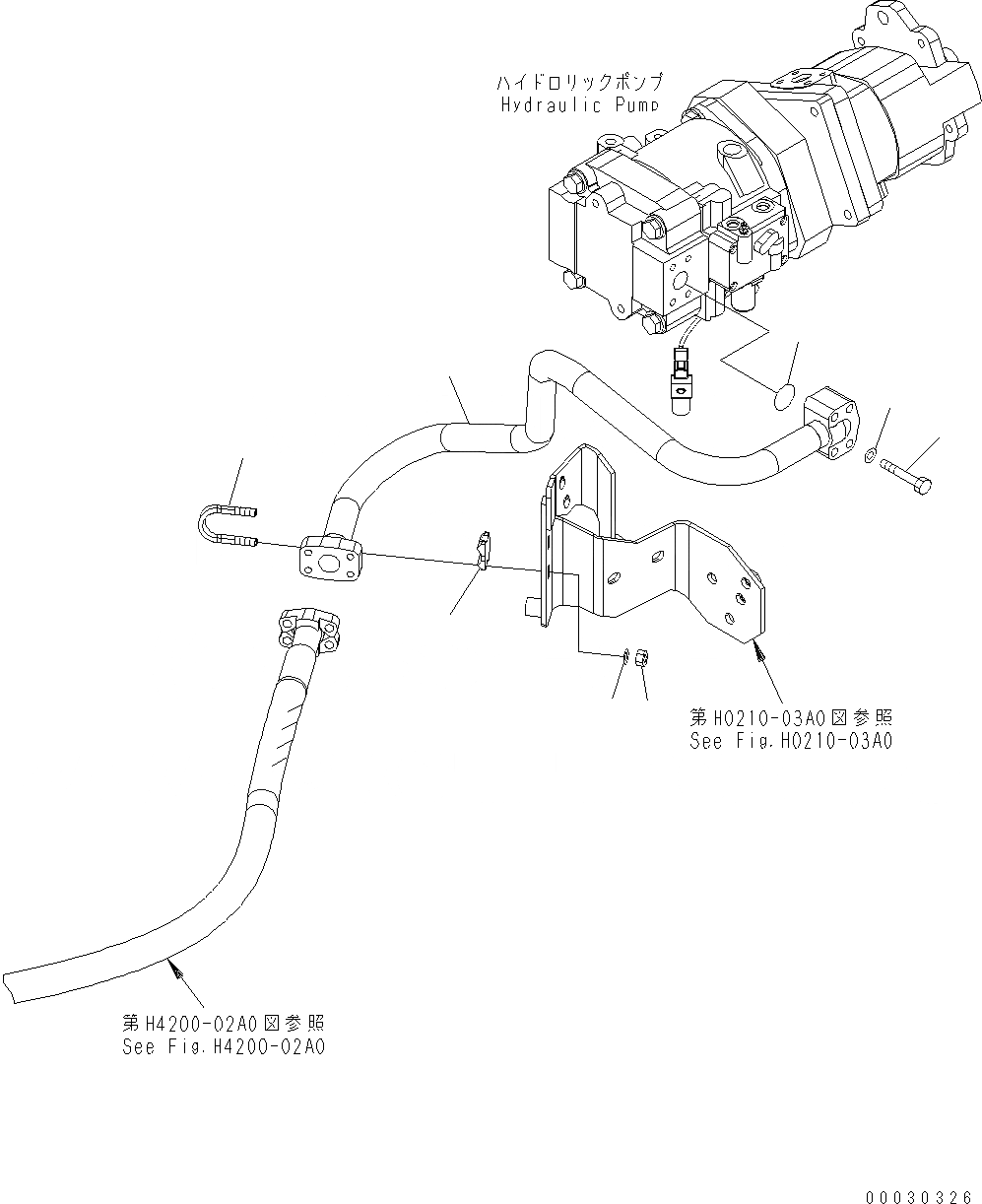 Схема запчастей Komatsu WA430-6 - ГИДР. НАСОС. (ГИДРАВЛ ЛИНИЯ) H ГИДРАВЛИКА