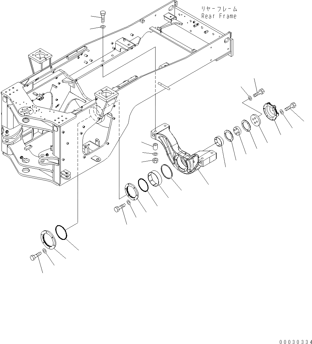 Схема запчастей Komatsu WA430-6 - ЗАДН. МОСТ СУППОРТ J РАМА И ITS КОМПОНЕНТЫ