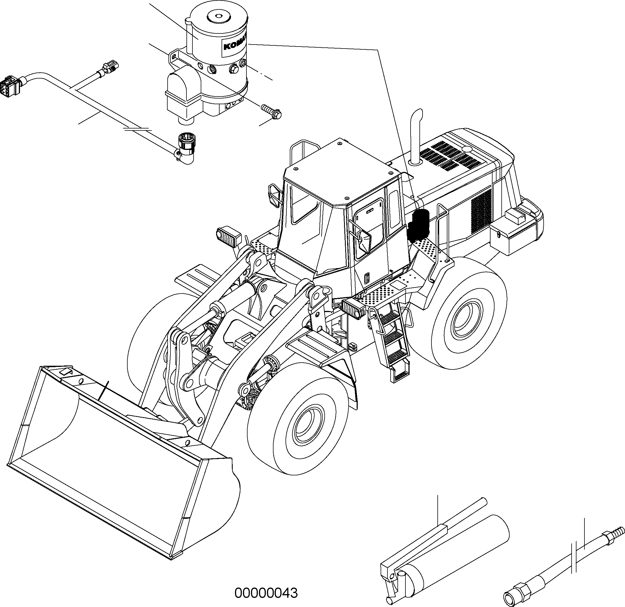 Схема запчастей Komatsu WA430-6 - CENTRAL СМАЗКА (НАСОС) J РАМА И ITS КОМПОНЕНТЫ