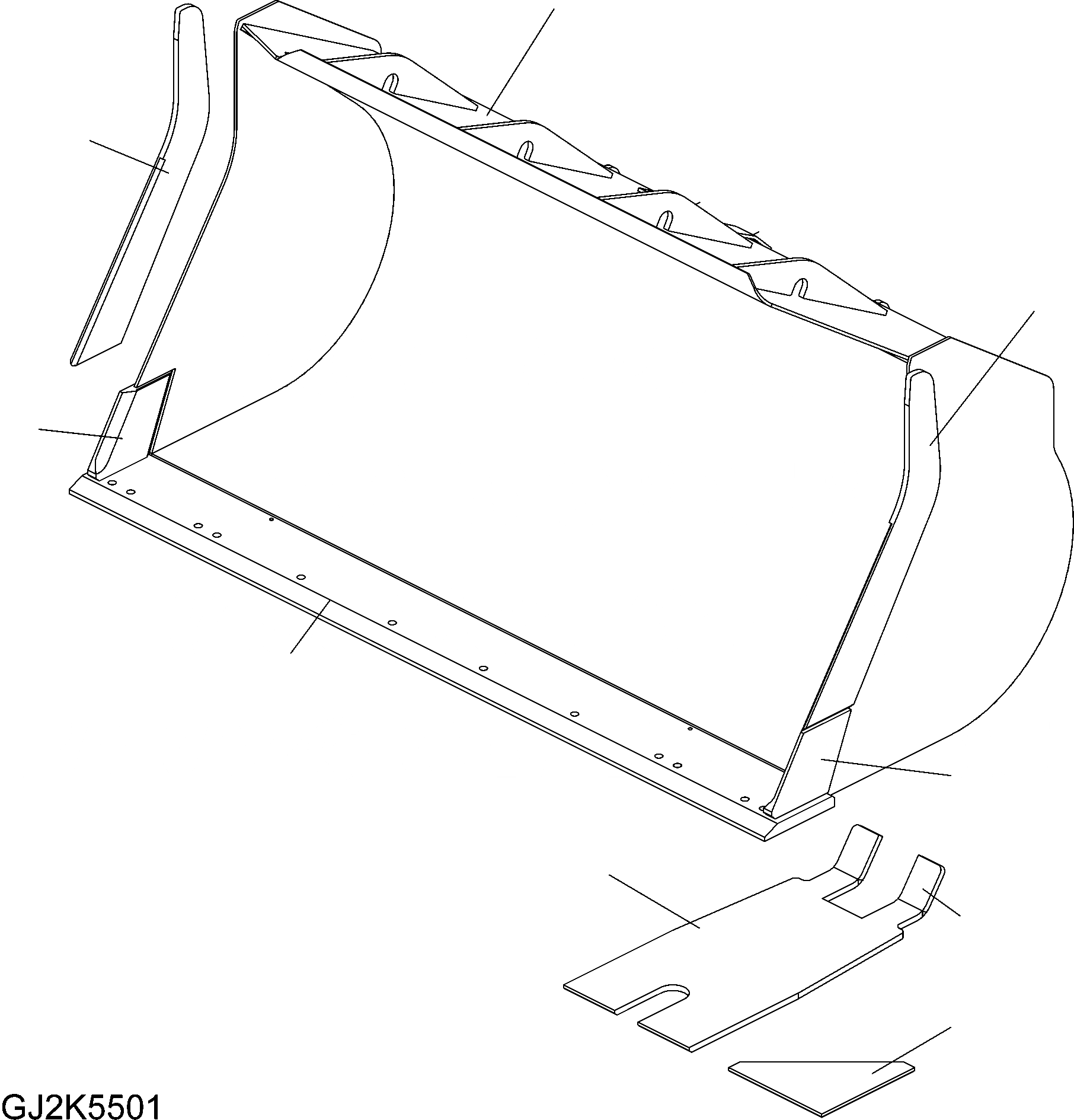 Схема запчастей Komatsu WA430-6 - КОВШ .CBM (БЕЗ TEETH) (ТИП C) T РАБОЧЕЕ ОБОРУДОВАНИЕ