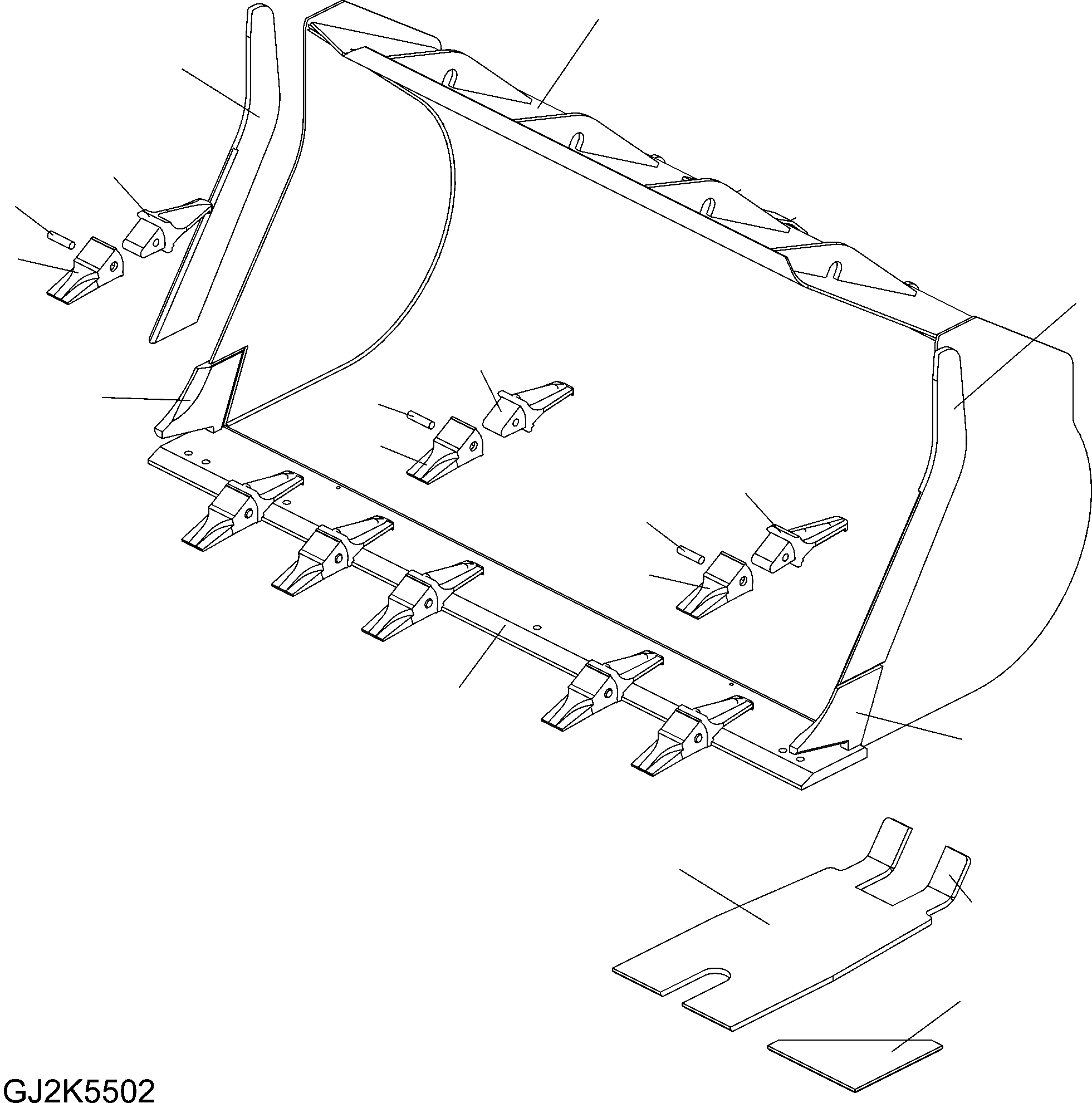 Схема запчастей Komatsu WA430-6 - КОВШ .CBM (С TEETH) (ТИП C) T РАБОЧЕЕ ОБОРУДОВАНИЕ