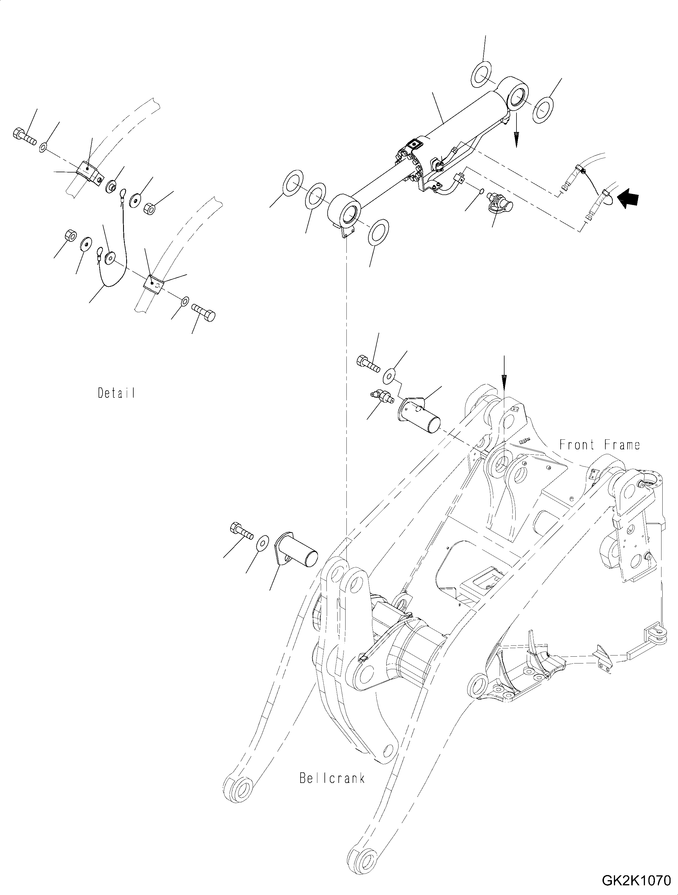 Схема запчастей Komatsu WA430-6 - ЦИЛИНДР КОВША (ДЛЯ STD СТРЕЛА) T РАБОЧЕЕ ОБОРУДОВАНИЕ