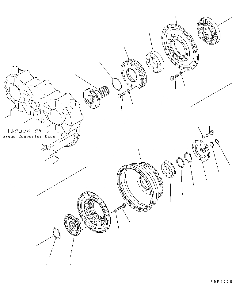 Схема запчастей Komatsu WA450-3 - ГИДРОТРАНСФОРМАТОР СИЛОВАЯ ПЕРЕДАЧА