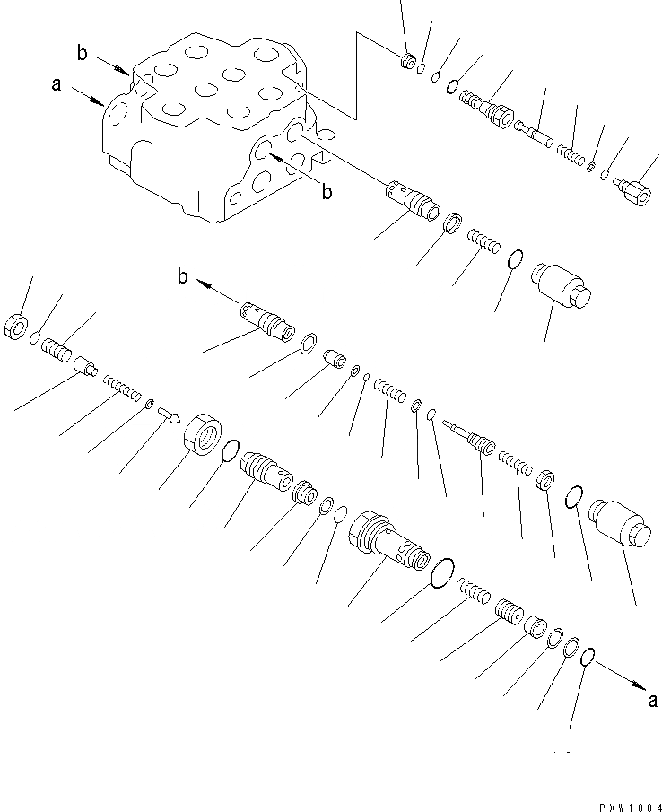 Схема запчастей Komatsu WA450-3A-S - 2-Х СЕКЦИОНН. УПРАВЛЯЮЩ. КЛАПАН (/)(№-) УПРАВЛ-Е РАБОЧИМ ОБОРУДОВАНИЕМ