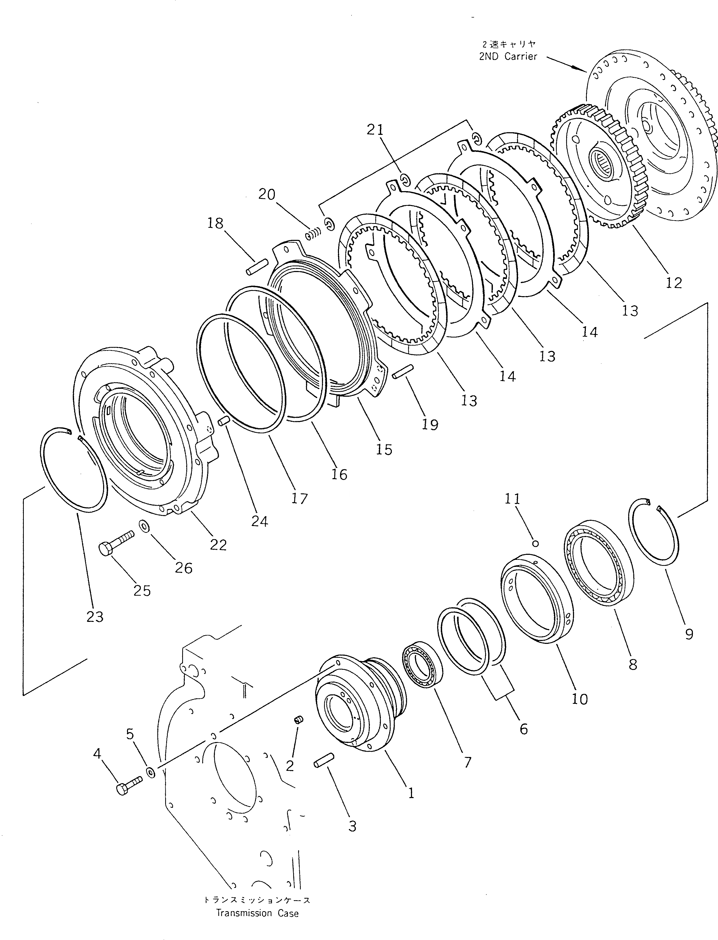 Схема запчастей Komatsu WA450-1 - ТРАНСМИССИЯ (1 МУФТА)(№-9999) ТРАНСМИССИЯ