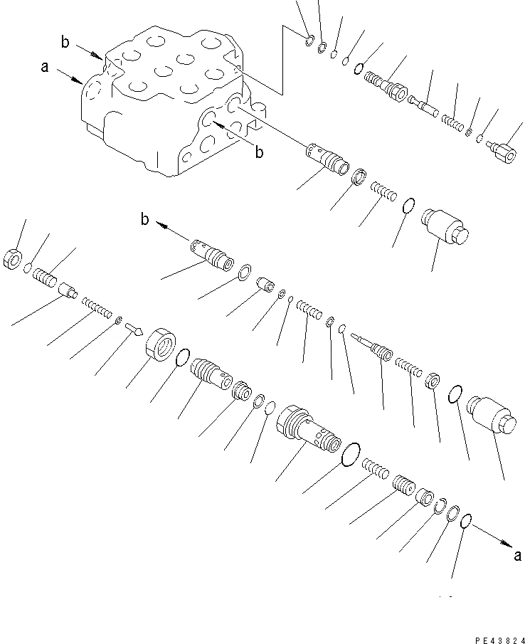 Схема запчастей Komatsu WA450-1 - 2-Х СЕКЦИОНН. УПРАВЛЯЮЩ. КЛАПАН (/) УПРАВЛ-Е РАБОЧИМ ОБОРУДОВАНИЕМ