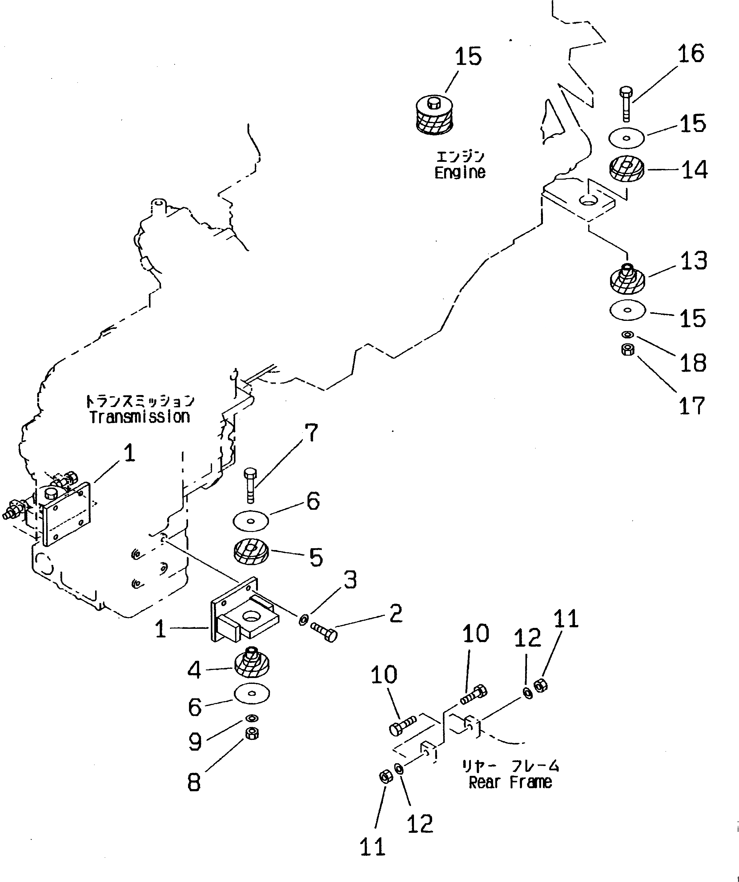 Схема запчастей Komatsu WA450-3 - КРЕПЛЕНИЕ ДВИГАТЕЛЯ КОМПОНЕНТЫ ДВИГАТЕЛЯ И ЭЛЕКТРИКА