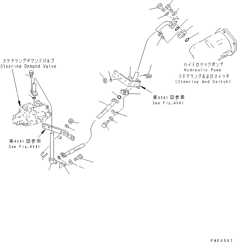Схема запчастей Komatsu WA450-3 - ГИДРОЛИНИЯ (НАСОС РУЛЕВ. УПРАВЛ-Я ЛИНИЯ) РУЛЕВ. УПРАВЛЕНИЕ И СИСТЕМА УПРАВЛЕНИЯ