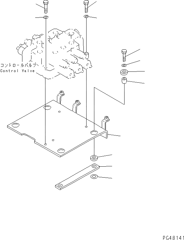 Схема запчастей Komatsu WA450-3 - КРЕПЛЕНИЕ 3-СЕКЦИОНН. КОНТРОЛЬН. КЛАПАНА ЧАСТИ УПРАВЛ-Е РАБОЧИМ ОБОРУДОВАНИЕМ