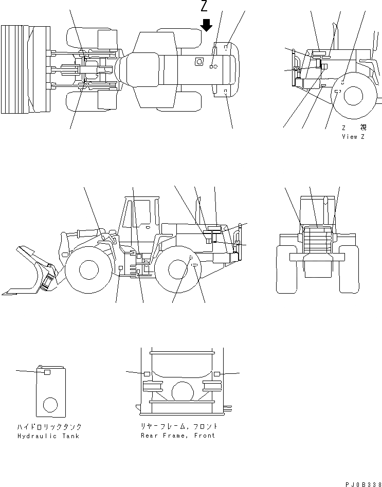 Схема запчастей Komatsu WA450-3 - МАРКИРОВКА (ТУННЕЛЬН. СПЕЦ-Я.) (КРОМЕ ЯПОН.)(№-) МАРКИРОВКА