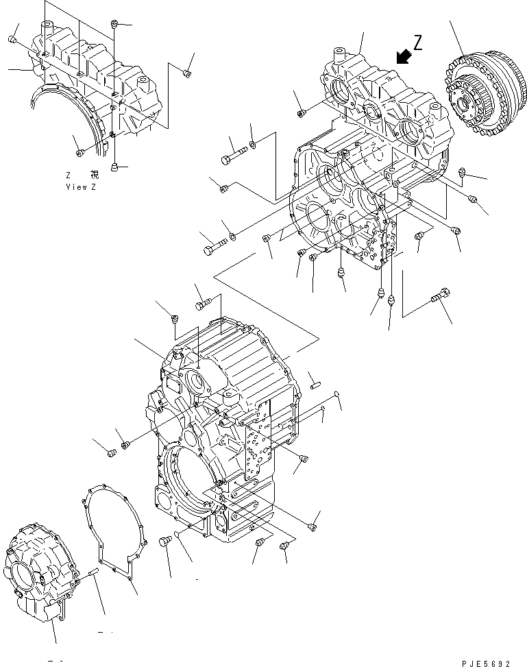 Схема запчастей Komatsu WA450-3A-TN - ТРАНСМИССИЯ (КОРПУС ТРАНСМИССИИ) ТРАНСМИССИЯ