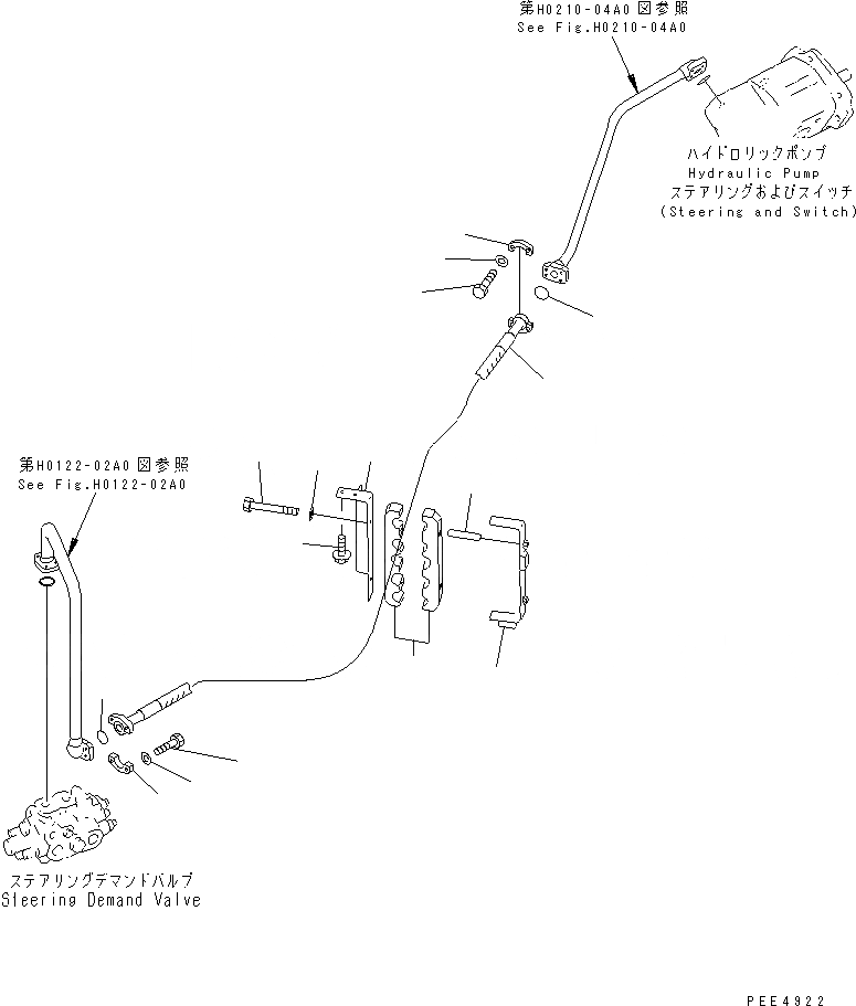 Схема запчастей Komatsu WA450-3A-TN - ГИДРОЛИНИЯ (ЛИНИЯ ПЕРЕКЛЮЧАЮЩИЙ НАСОС - ОТСЕКАЮЩ. КЛАПАН) ГИДРАВЛИКА