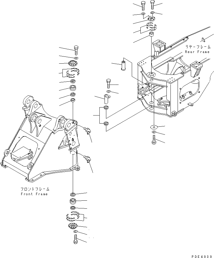 Схема запчастей Komatsu WA450-3A-TN - HINGE ПАЛЕЦ ОСНОВНАЯ РАМА И ЕЕ ЧАСТИ