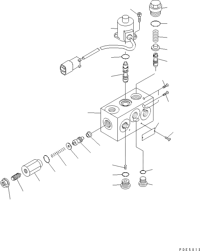 Схема запчастей Komatsu WA450-3A-TN - ОТСЕК ДВИГАТЕЛЯ(КЛАПАН ВЫКЛ. СТОЯНОЧН. ТОРМОЗА)(№-7) ЧАСТИ КОРПУСА