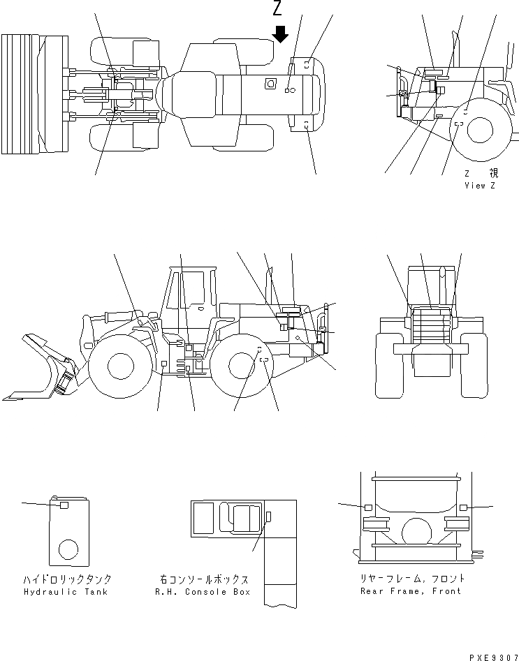 Схема запчастей Komatsu WA450-3A-TN - МАРКИРОВКА (ТУННЕЛЬН. СПЕЦ-Я.) (ДЛЯ ЯПОН.)(№-) МАРКИРОВКА