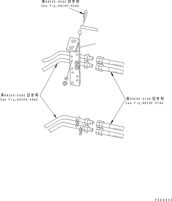 Схема запчастей Komatsu WA450-3A - ГИДРОЛИНИЯ (КРЕПЛЕНИЕ ЛИНИИ КЛАПАНА PPC)       (С 2-Х СЕКЦИОНН. КЛАПАН) ГИДРАВЛИКА