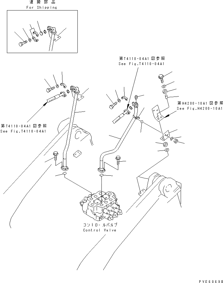 Схема запчастей Komatsu WA450-3A - ГИДРОЛИНИЯ (ЛИНИЯ НАВЕСН. ОБОРУД-Я) (С 3-Х СЕКЦИОНН. КЛАПАН) ГИДРАВЛИКА