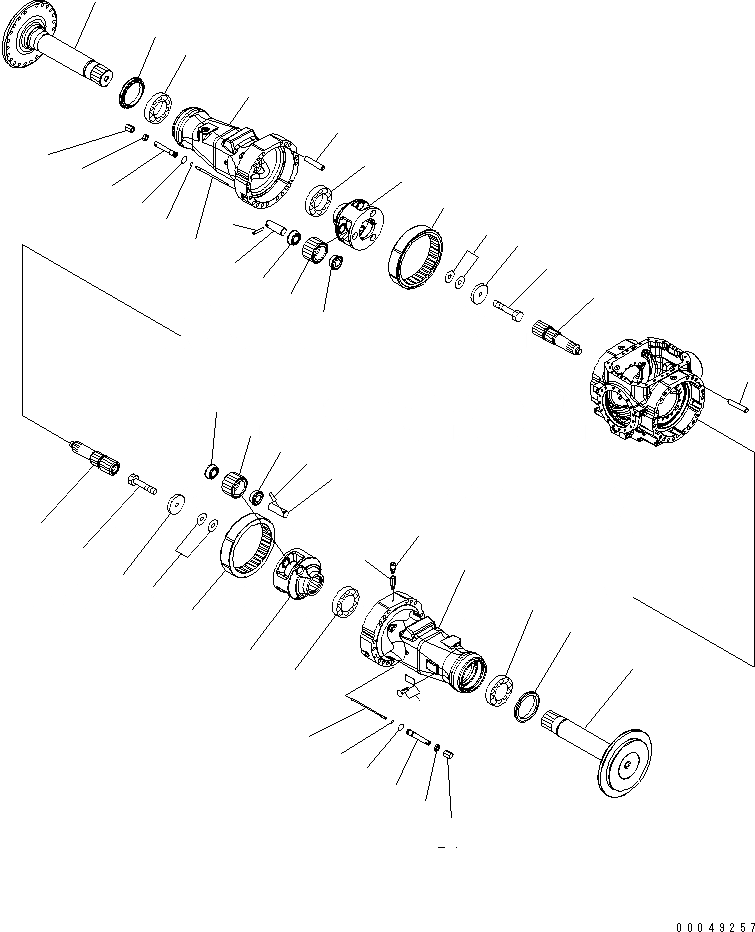 Схема запчастей Komatsu WA450-6 - ЗАДН. МОСТ (КОНЕЧНАЯ ПЕРЕДАЧА)(№-8) СИЛОВАЯ ПЕРЕДАЧА