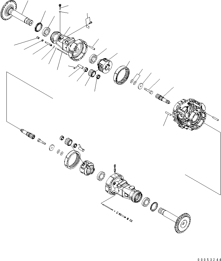 Схема запчастей Komatsu WA450-6 - ЗАДН. МОСТ (КОНЕЧНАЯ ПЕРЕДАЧА) (ПРАВ.)(№8-) СИЛОВАЯ ПЕРЕДАЧА