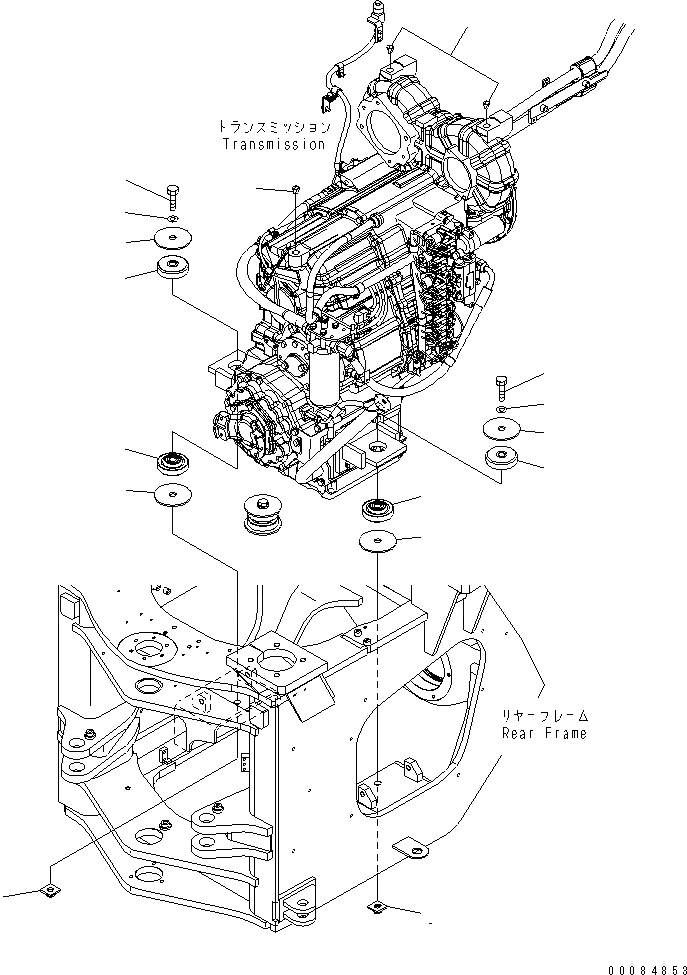 Схема запчастей Komatsu WA450-6 - ГИДРОТРАНСФОРМАТОР И ТРАНСМИССИЯ КРЕПЛЕНИЕ(№88-) СИЛОВАЯ ПЕРЕДАЧА