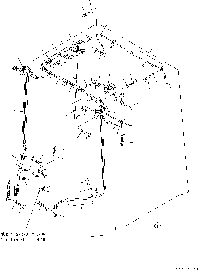 Схема запчастей Komatsu WA450-6 - КАБИНА ROPS (ЭЛЕКТРОПРОВОДКА) КАБИНА ОПЕРАТОРА И СИСТЕМА УПРАВЛЕНИЯ