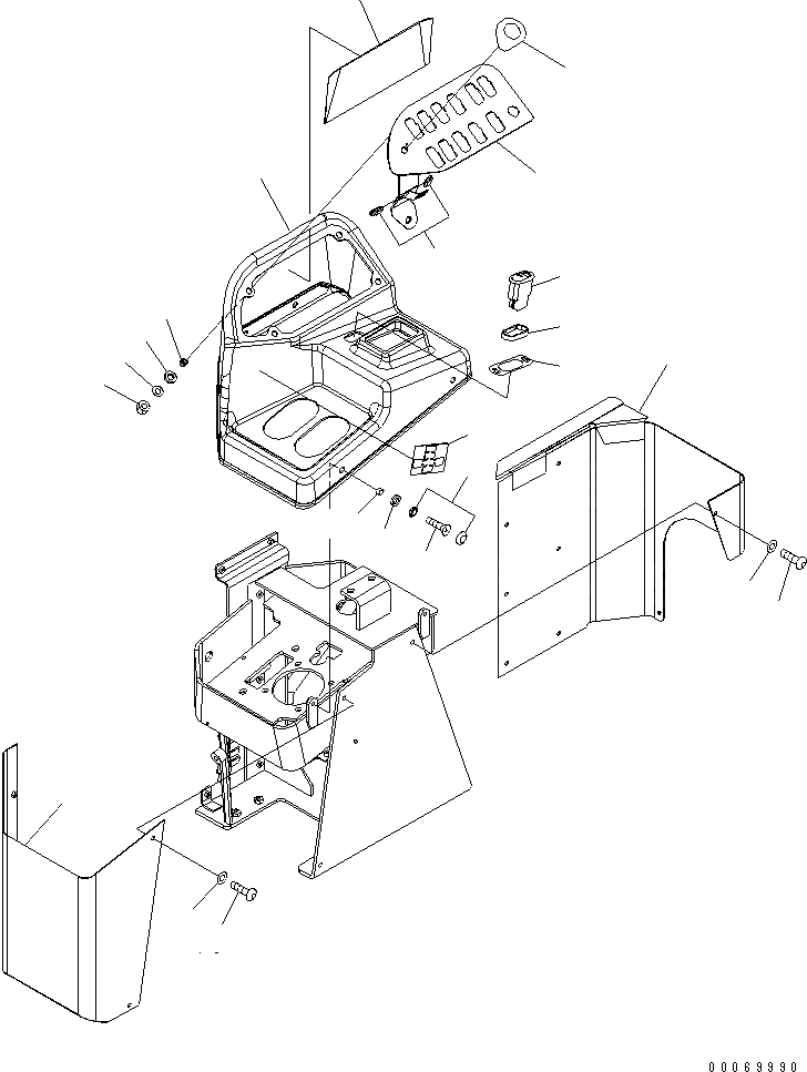 Схема запчастей Komatsu WA450-6 - УПРАВЛЕНИЕ ПОГРУЗКОЙ (COVER) (ДЛЯ MULTI FUNCTION MONO РЫЧАГ + НАВЕСН. ОБОРУД РЫЧАГ) КАБИНА ОПЕРАТОРА И СИСТЕМА УПРАВЛЕНИЯ