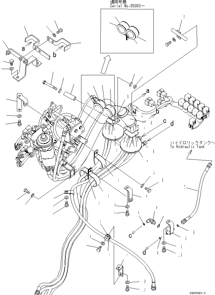 Схема запчастей Komatsu WA450-6 - УПРАВЛЕНИЕ ПОГРУЗКОЙ (PPC ШЛАНГИ) (/) (ДЛЯ MULTI FUNCTION MONO РЫЧАГ + НАВЕСН. ОБОРУД РЫЧАГ) КАБИНА ОПЕРАТОРА И СИСТЕМА УПРАВЛЕНИЯ