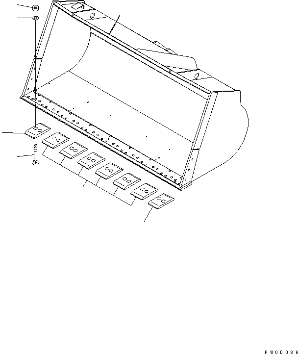 Схема запчастей Komatsu WA450-6 - РЕЖУЩ. КРОМКА НА БОЛТАХ (ДЛЯ SEGMENT) РАБОЧЕЕ ОБОРУДОВАНИЕ