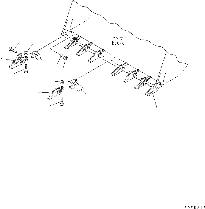 Схема запчастей Komatsu WA450-6 - ЗУБЬЯ(ДЛЯ ИЗВЕСТНЯКА) РАБОЧЕЕ ОБОРУДОВАНИЕ