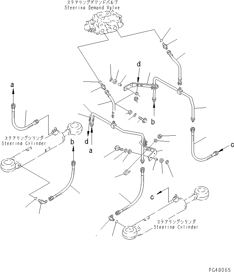 Схема запчастей Komatsu WA450-3-X - ГИДРОЛИНИЯ (ЛИНИЯ ЦИЛИНДРА РУЛЕВ. УПР-Я)(№-) РУЛЕВ. УПРАВЛЕНИЕ И СИСТЕМА УПРАВЛЕНИЯ