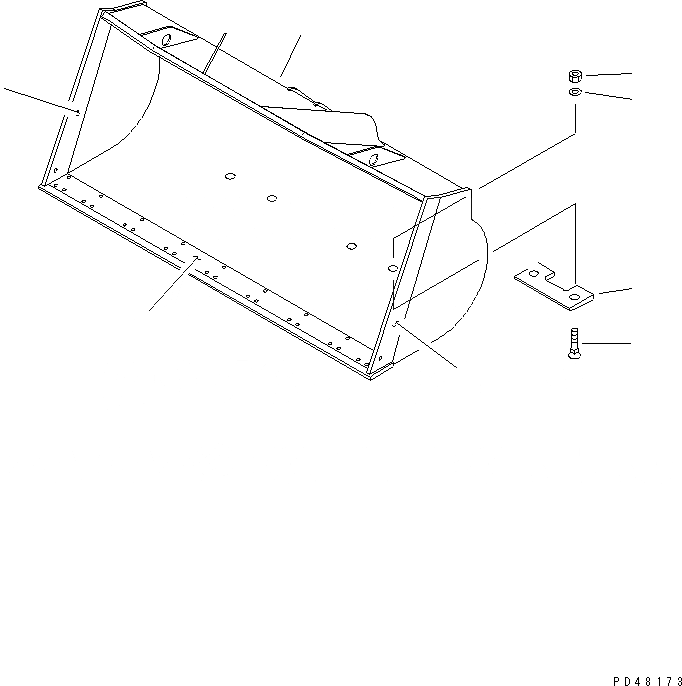 Схема запчастей Komatsu WA450-3-X - КОВШ¤ .M(№-) РАБОЧЕЕ ОБОРУДОВАНИЕ